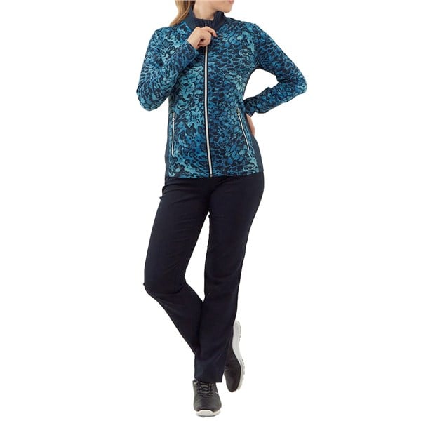 Pure Golf Ladies Auttie Winterweight Jacket - Tourmaline Leopard