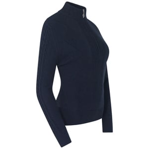 Pure Golf Ladies Sorrell Cable Knit Lined Quarter Zip Jumper