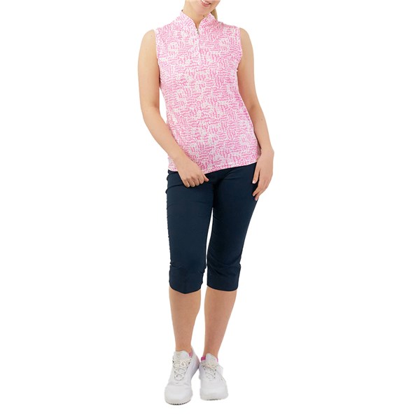 Pure Golf Ladies Rise Sleeveless Polo Shirt - Candy Pebble