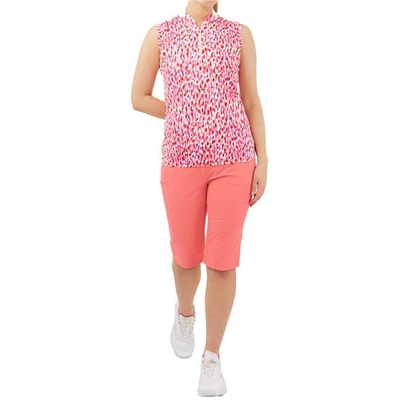 Pure Golf Ladies Felicity Sleeveless Polo Shirt - Petal Polka