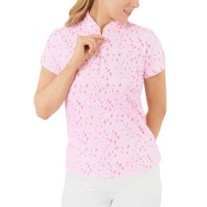 Pure Golf Ladies Rise Cap Sleeve Polo Shirt - Soft Sakura