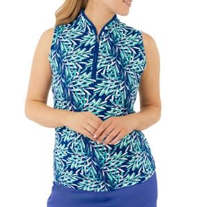 Pure Golf Ladies Rise Sleeveless Polo Shirt - Floating Palms