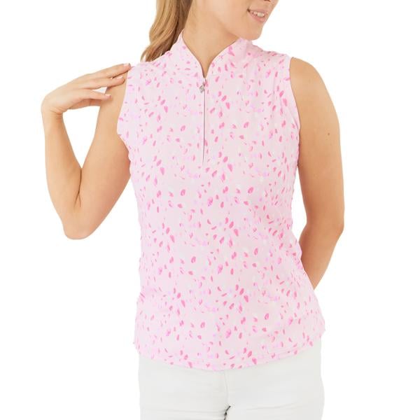 Pure Golf Ladies Rise Sleeveless Polo Shirt - Soft Sakura