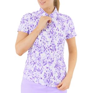 Pure Golf Ladies Amity Short Sleeve Polo Shirt - Violet Fields