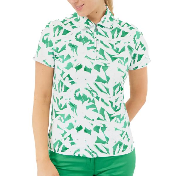 Pure Golf Ladies Amity Short Sleeve Polo Shirt -  Wild Peony Emerald