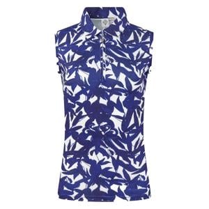 Pure Golf Ladies Amity Sleeveless Polo Shirt - Wild Peony Navy