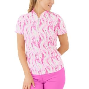 Pure Golf Ladies Felicity Short Sleeve Polo Shirt - Rose Water