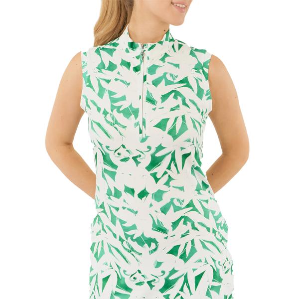 Pure Golf Ladies Miley Sleeveless Golf Dress - Wild Peony Emerald