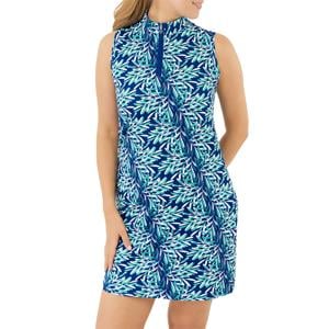 Pure Golf Ladies Miley Sleeveless Golf Dress - Floating Palms Yale