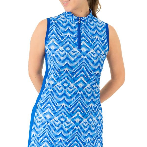 Pure Golf Ladies Sophie Sleeveless Golf Dress - Santorini Skies