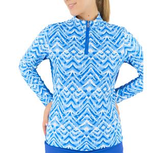 Pure Golf Ladies Balance Long Sleeve Zip Top - Santorini Skies