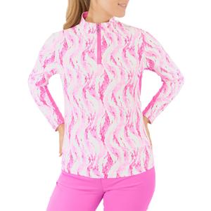 Pure Golf Ladies Balance Long Sleeve Zip Top - Rose Water