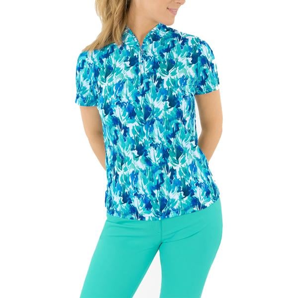 Pure Golf Ladies Ellen Short Sleeve Polo Shirt - Water Lily
