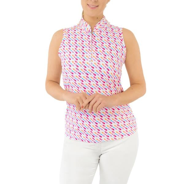 Pure Golf Ladies Ellen Sleeveless Polo Shirt - Fairway Fizz