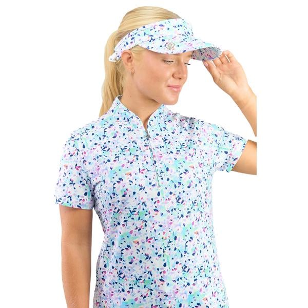 Pure Golf Ladies Arielle Patterned Telephone Wire Visor - Mirrored Moonstone