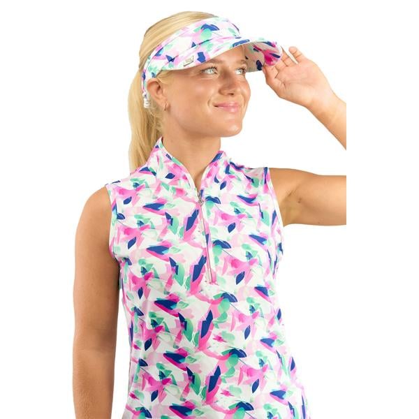 Pure Golf Ladies Arielle Patterned Telephone Wire Visor - Portrait Of Paradise