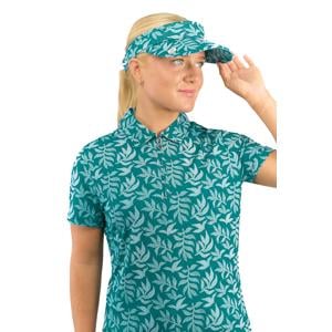 Pure Golf Ladies Arielle Patterned Telephone Wire Visor - Teal Frondescence