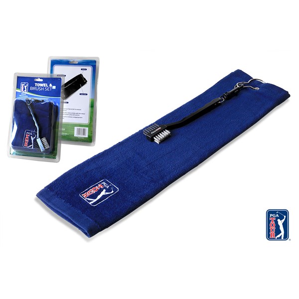 PGA Tour Golf Towel and Brush Set