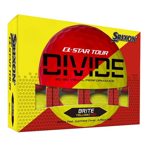 Srixon Q-Star Tour Divide 2 Yellow/Red Golf Balls (12 Balls)