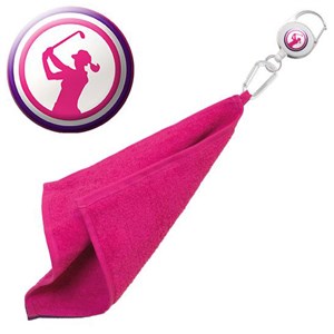 Surprizeshop Ladies Golfer Silhouette Retractable Towel