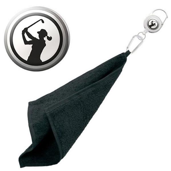Surprizeshop Ladies Golfer Silhouette Retractable Towel