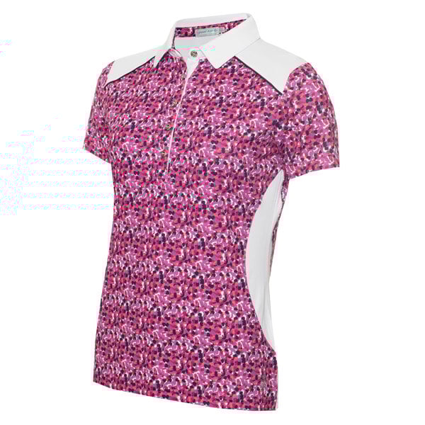 Green Lamb Ladies Ember Printed Panel Polo Shirt