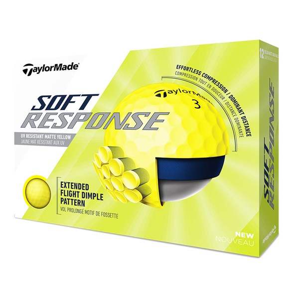 TaylorMade Soft Response Matt Yellow Golf Balls (12 Balls)