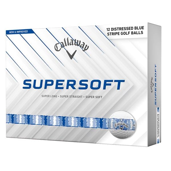 Limited Edition - Callaway SuperSoft Distressed Blue Stripe Golf Balls (12 Balls)