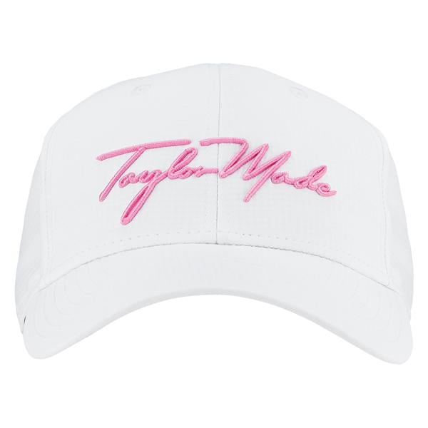 tm23acc td920 n8940001 womens tm script hat white pink frn v1