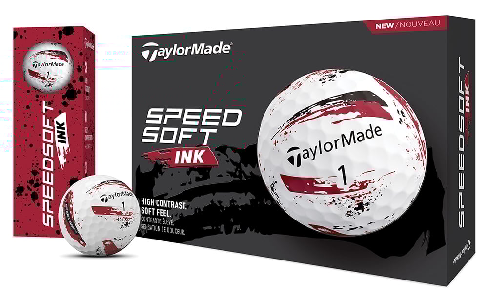 TaylorMade SpeedSoft INK Red Golf Balls (12 Balls) - GolfOnline