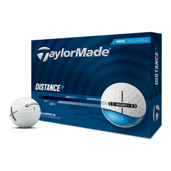 TaylorMade Distance Plus White Golf Balls (12 Balls) 2025