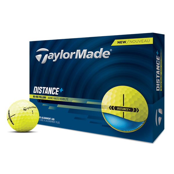 TaylorMade Distance Plus Yellow Golf Balls (12 Balls) 2025