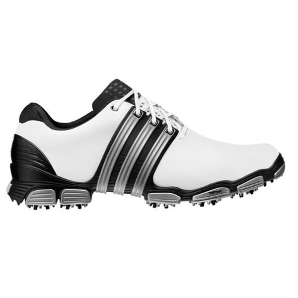 adidas Tour 360 4.0 Golf Shoes White Black Metallic Silver