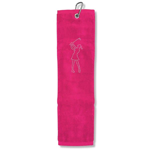 Ladies Crystal Lady Golfer Tri-Fold Towel