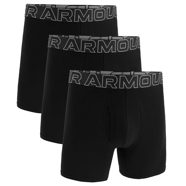 Under Armour Mens 6 inch Performance Cotton Solid Boxer (3 Pack)