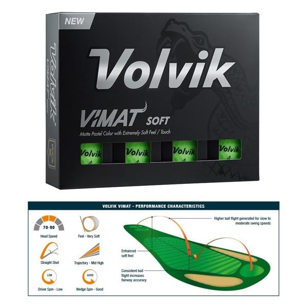 Volvik VIMAT Soft Colour Golf Balls (12 Balls)