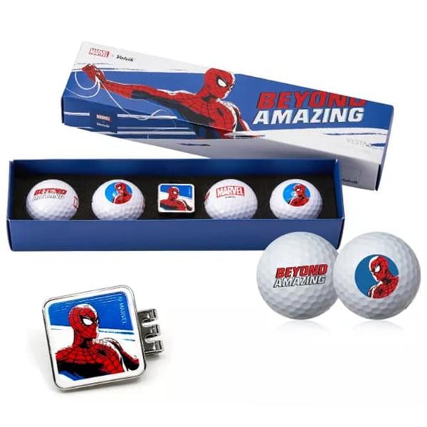Volvik Vista 3 Marvel Spider-Man Golf Ball And Ball Marker Gift Set (4 Balls)