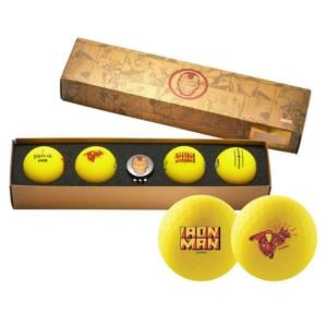Volvik Vivid Marvel Iron Man Golf Ball And Ball Marker Gift Set