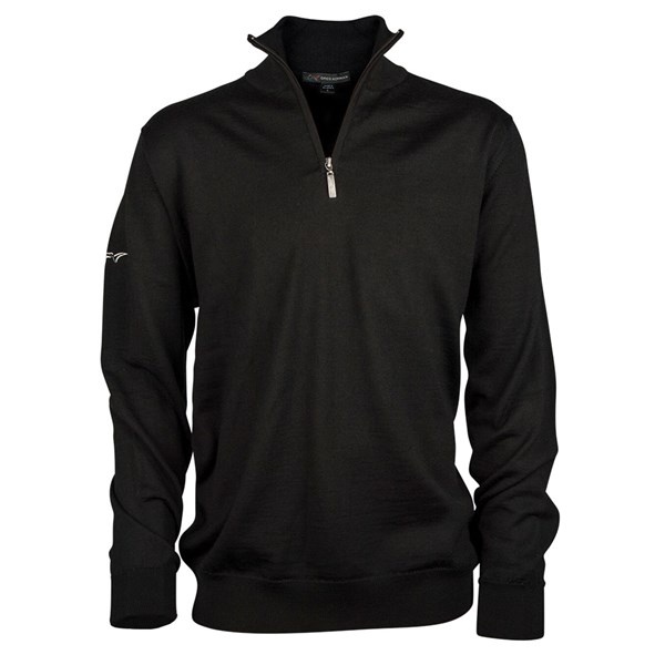 Greg Norman Mens Unlined Quarter Zip Neck Merino Blend Sweater