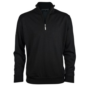 Greg Norman Mens Lined Zip Neck Merino Blend Sweater