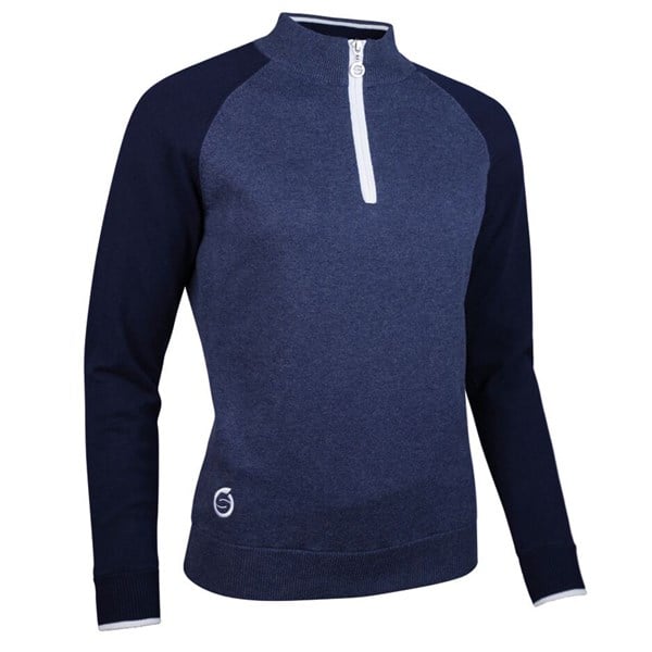 Sunderland Ladies Zonda Zip Neck Lightweight Lined Cotton Golf Sweater