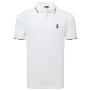 Limited Edition - FootJoy Mens Solid Trim Pique Polo Shirt - The 152nd Open Collection