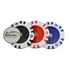 Poker Chip with Magnetic Ball Marker+ 3D Decal Logo - Personalised