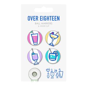 Pure Golf Hand Enamelled Golf Ball Marker and Visor Clip Set